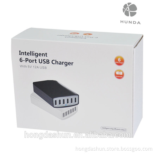 multiple micro usb adapter 12amp 60w 6 port usb charger